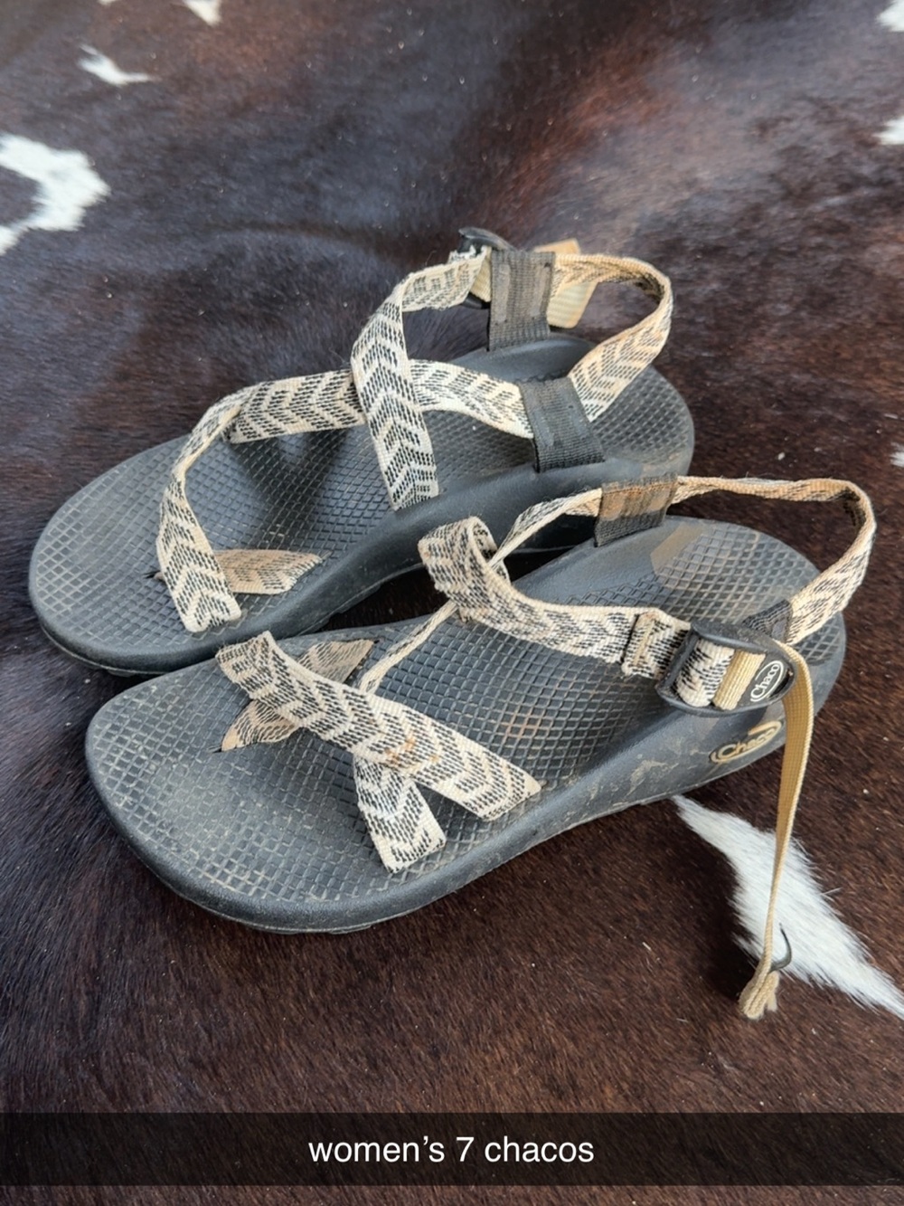 Chaco Women’s Strappy Sandal in Tan and Black